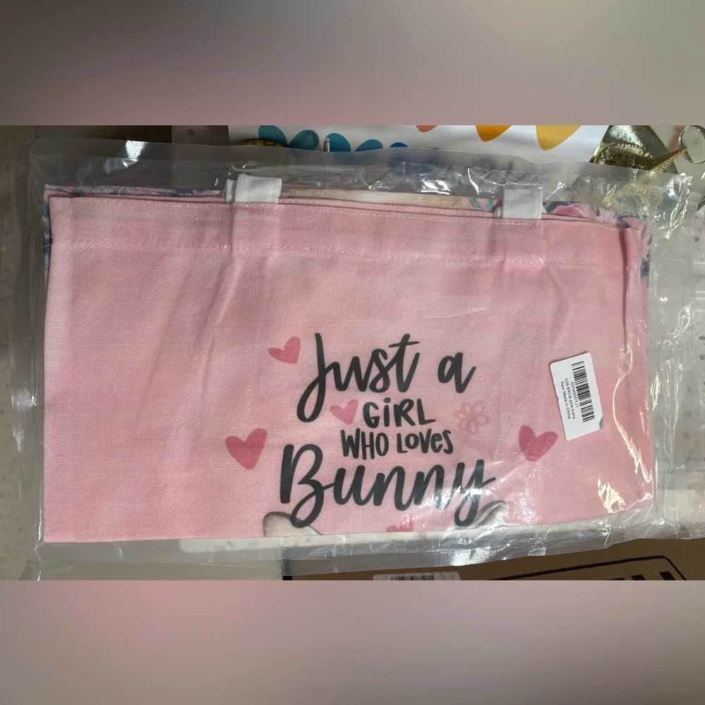 NEW Pink Girl Canvas Tote Bag - Picture 4 of 12